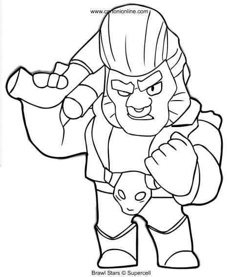 Brawl Stars раскраска Булл