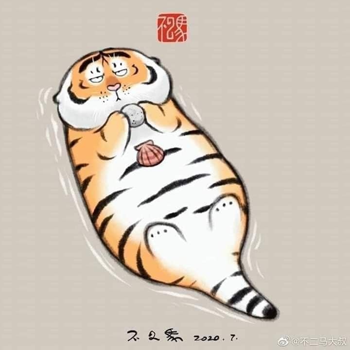 Пухлый тигр рисунок