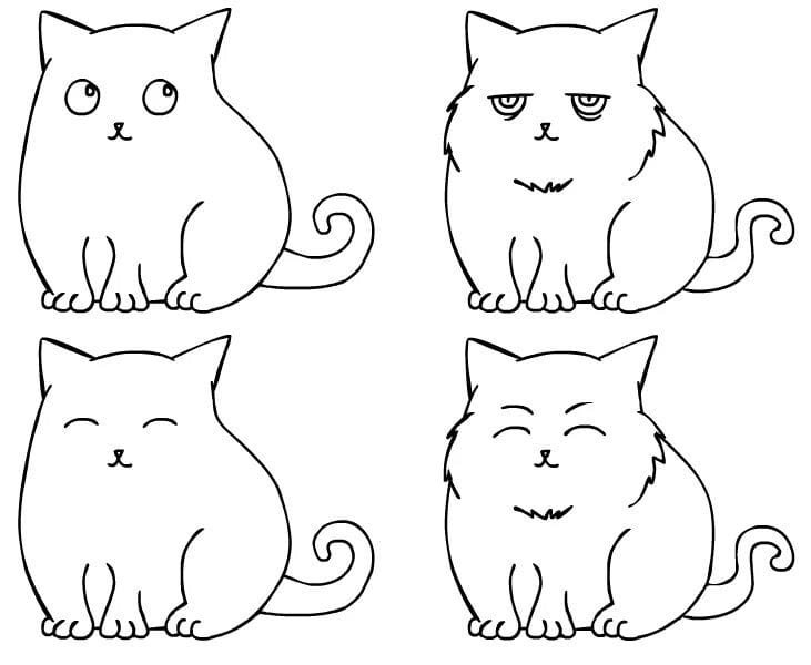 Рисунки для срисовки котики