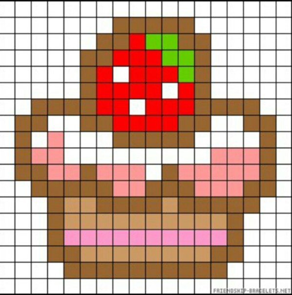 Рисование по клеточкам еда