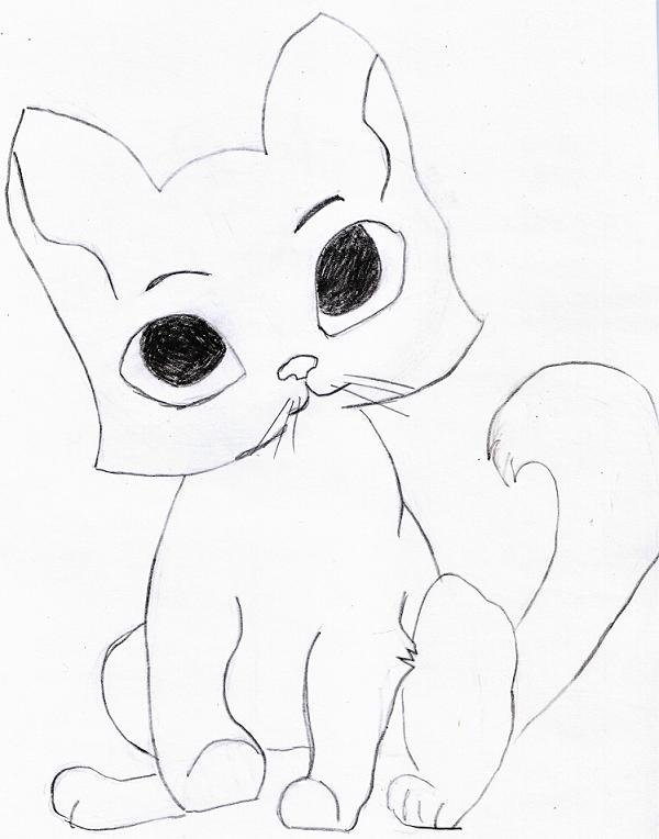 Рисунок кота для срисовки
