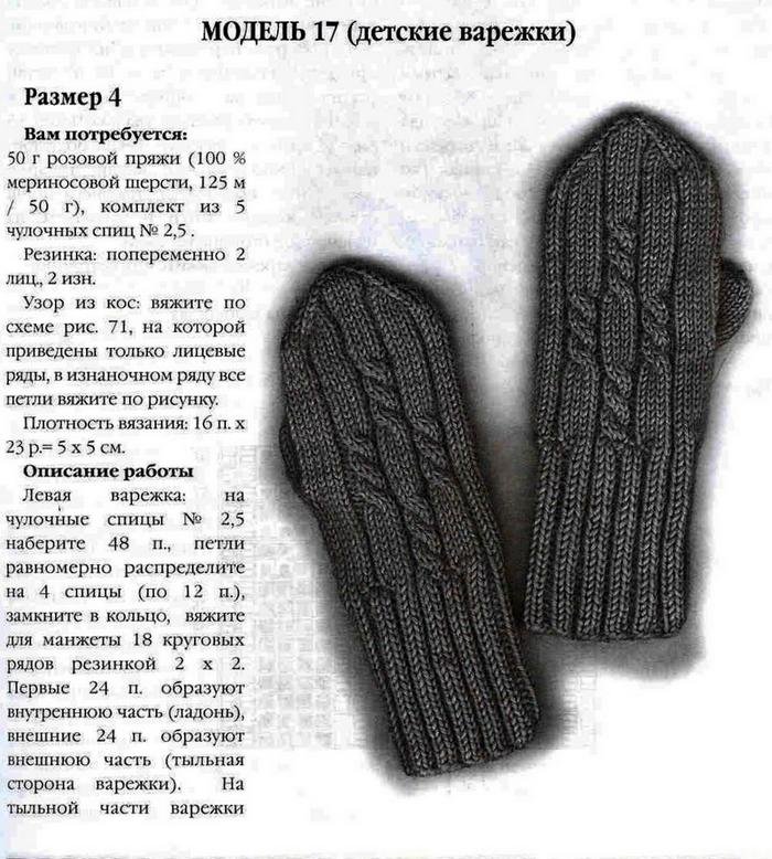 Рукавицы вязаные спицами красивая вязка схема и описание для женщин