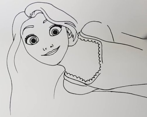 Рапунцель рисунок карандашом