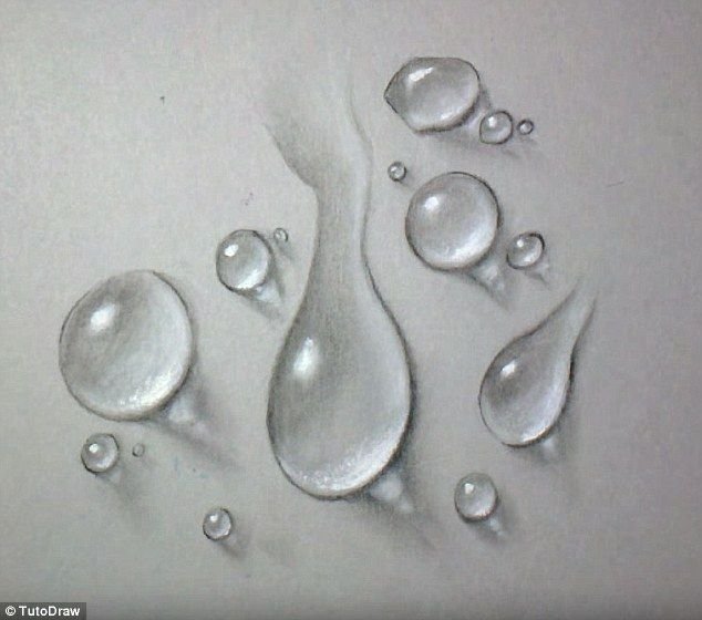 Капли воды карандашом