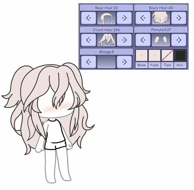 Гача лайф волосы для девочек параметры