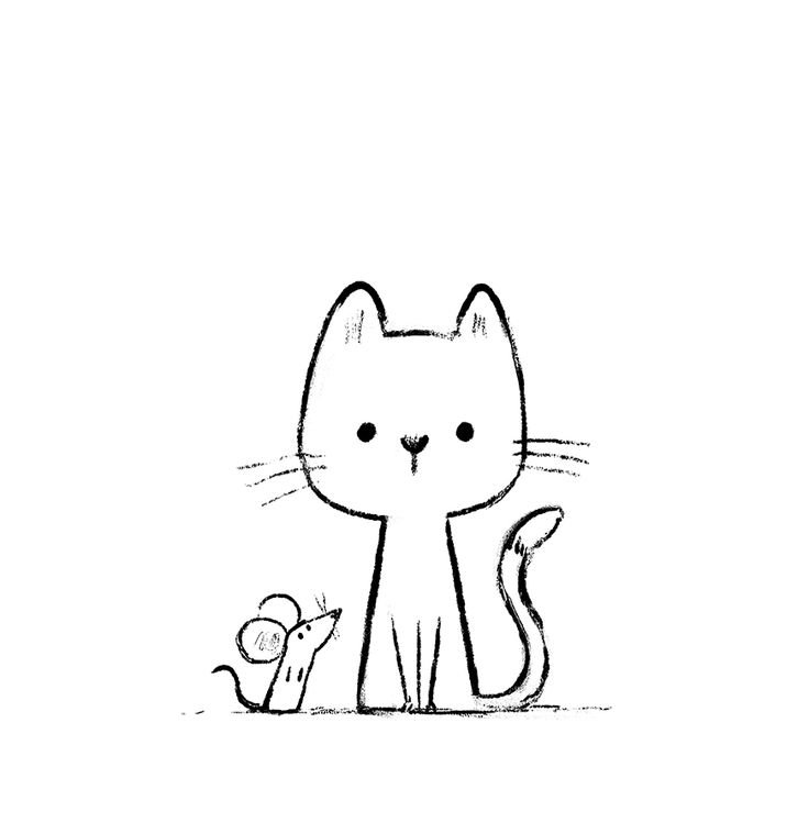Милый котик сидит