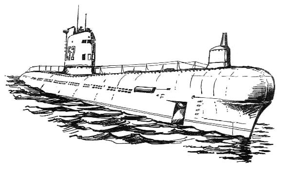 Раскраска военные подводные атомные лодки Курск