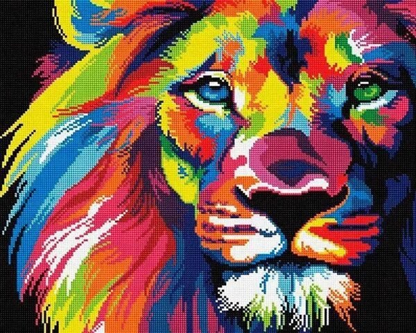 Алмазная живопись Радужный Лев 25х25
