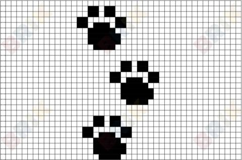 Рисунки по клеточкам маленькие лапка