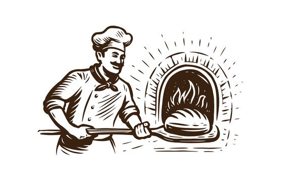 Пекарь на прозрачном фоне