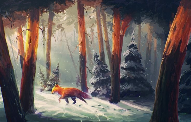 Пейзаж с лисой