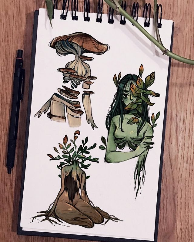 Рисунки в стиле Goblincore