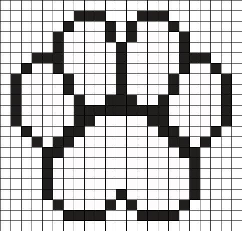 Лапка котика по клеточкам