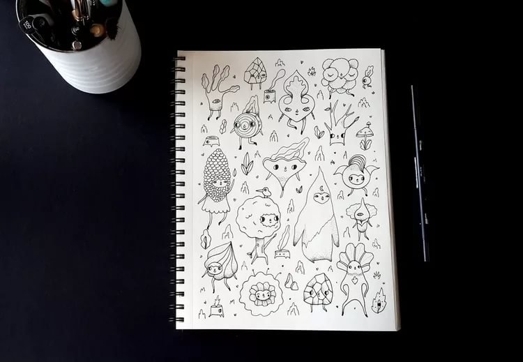 Идеи для рисунков черной ручкой