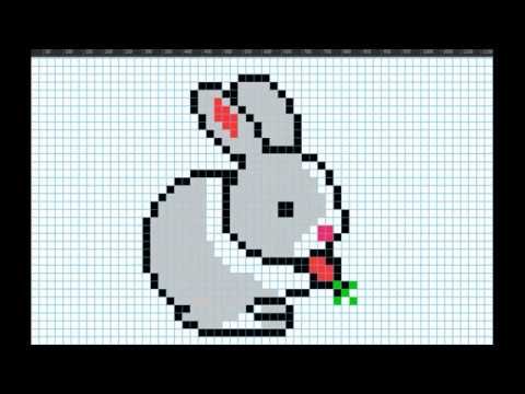 Рисунки в клетку зайчик