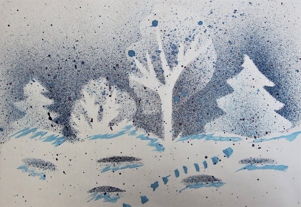 Рисование в технике набрызг