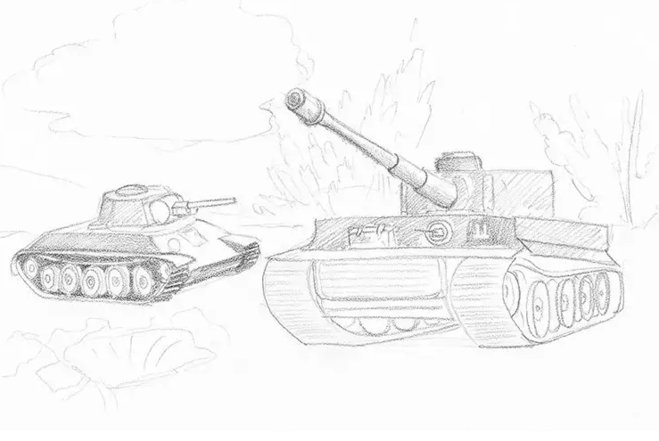 Рисунок на военную тему карандашом