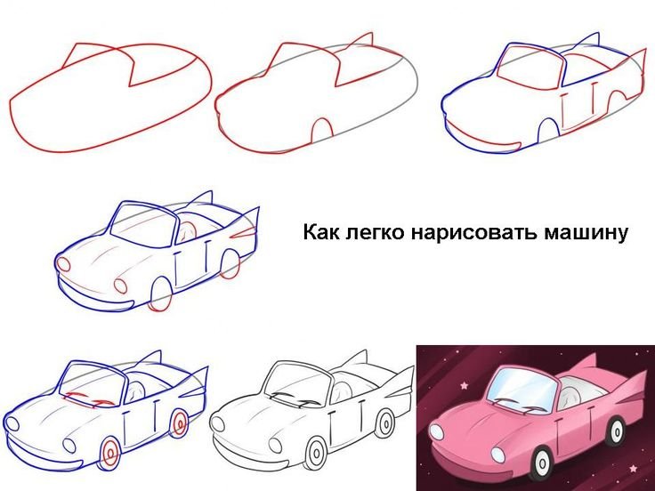 Рисунки для срисовки машины лёгкие