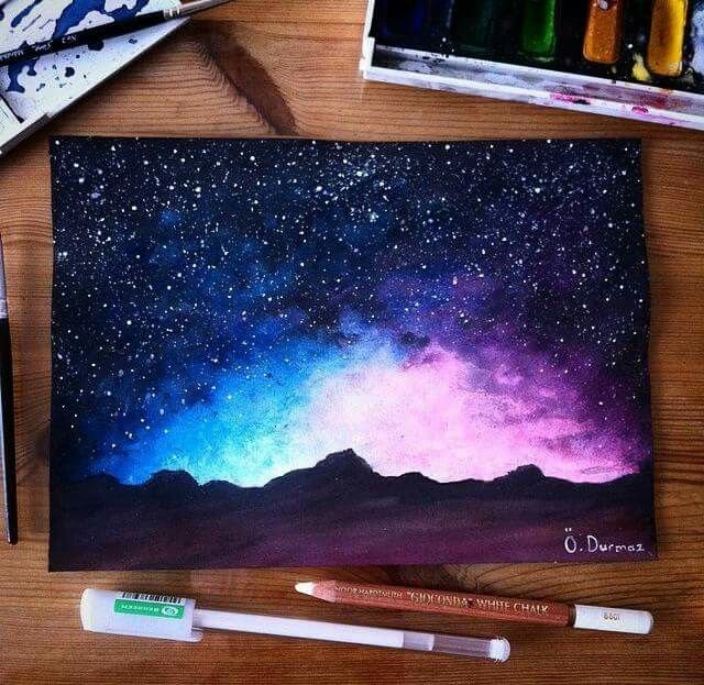 Картина космос красками