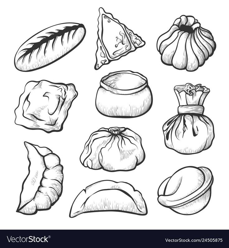 Пельмени раскраска