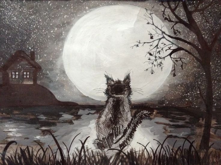 Кот на крыше Графика