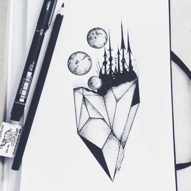 Рисунки черной ручкой