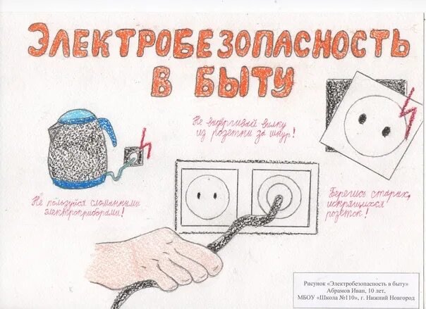 Рисунок электробезопасности в быту