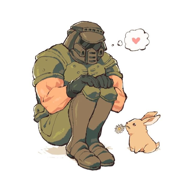 Doomguy and Daisy