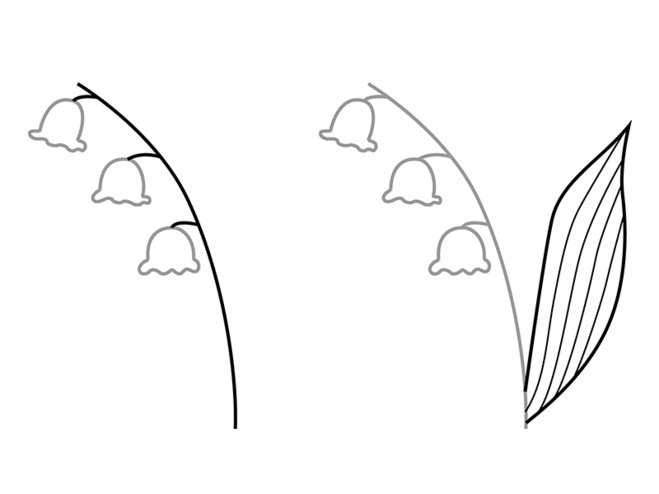 Поэтапное рисование ландыша