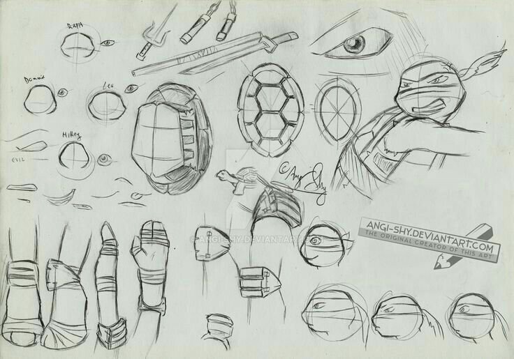 TMNT 2012 скетчи Рафаэль