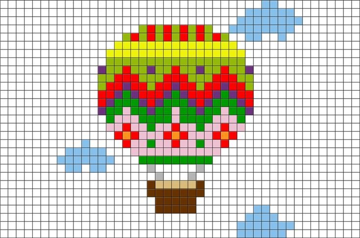 Рисование по клеточкам воздушный шар