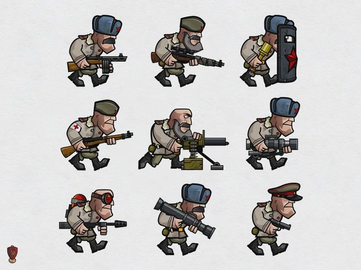 Спрайты солдат 2d