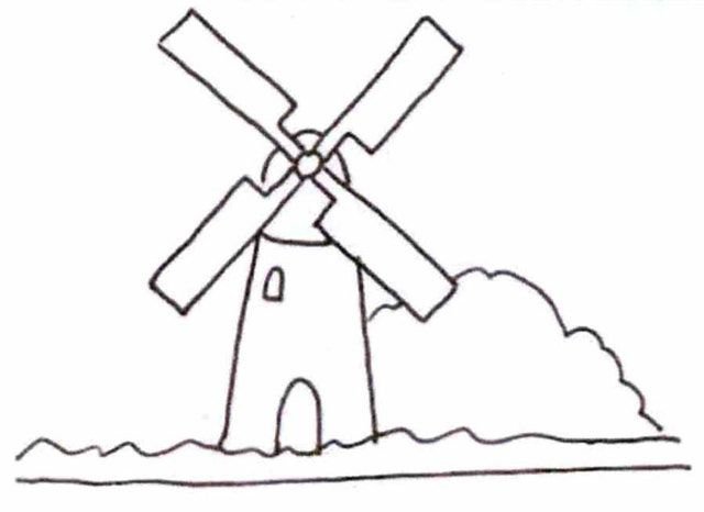 Мельница рисунок