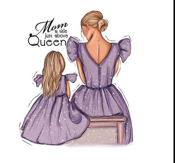 Мама с дочкой иллюстрация