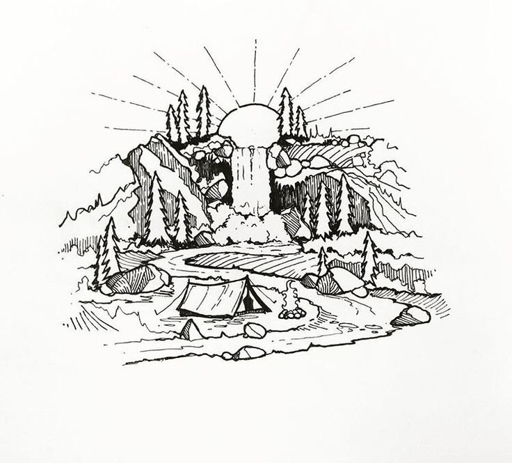 Красноярские столбы рисунок карандашом
