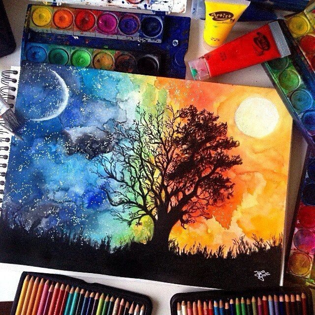 Рисунки красками