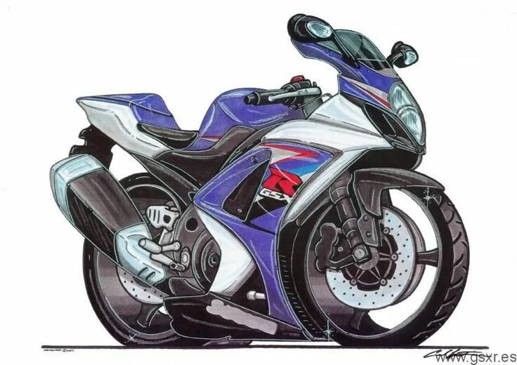 Мотоцикл Сузуки GSX r600 карикатура