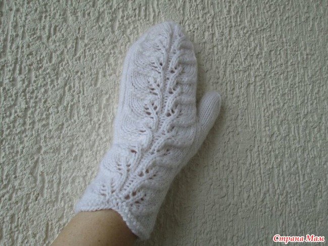Варежки спицами
