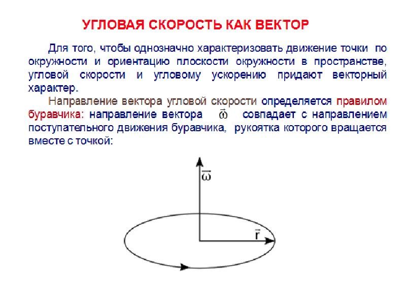 Куда направлен вектор угловой скорости