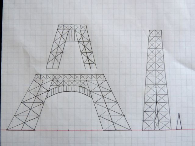 Чертеж Эйфелевой башни