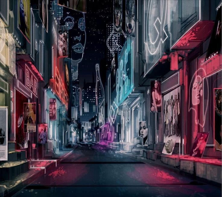 Переулок темный Cyberpunk