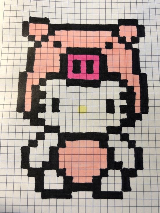 Рисунки по клеточкам hello Kitty