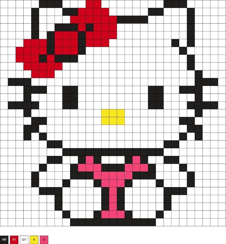 Рисунки по клеточкам hello Kitty