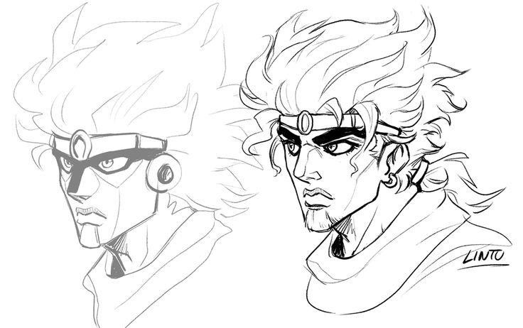 Стар платинум Джоджо рисунок