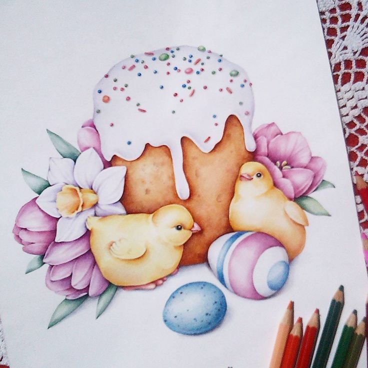 Пасхальные рисунки акварелью