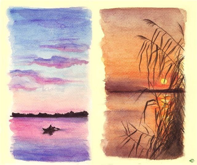 Рисунки акварелью