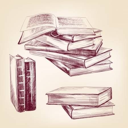 Стопка книг в перспективе