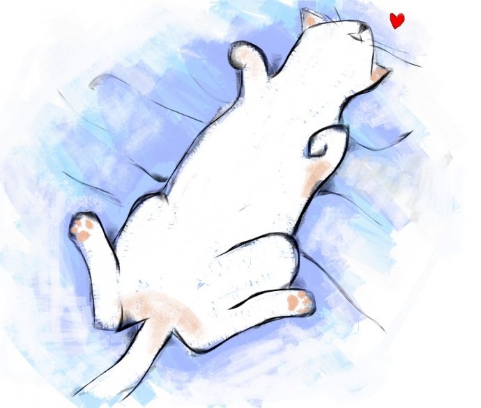 Рисунки лежачих котов