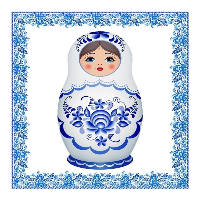 Матрешка - Снегурочка Гжель