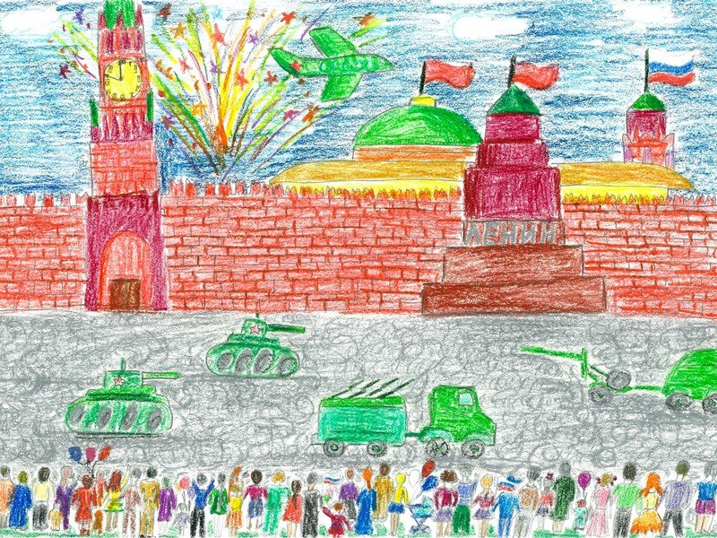 Парад 9 мая рисунок